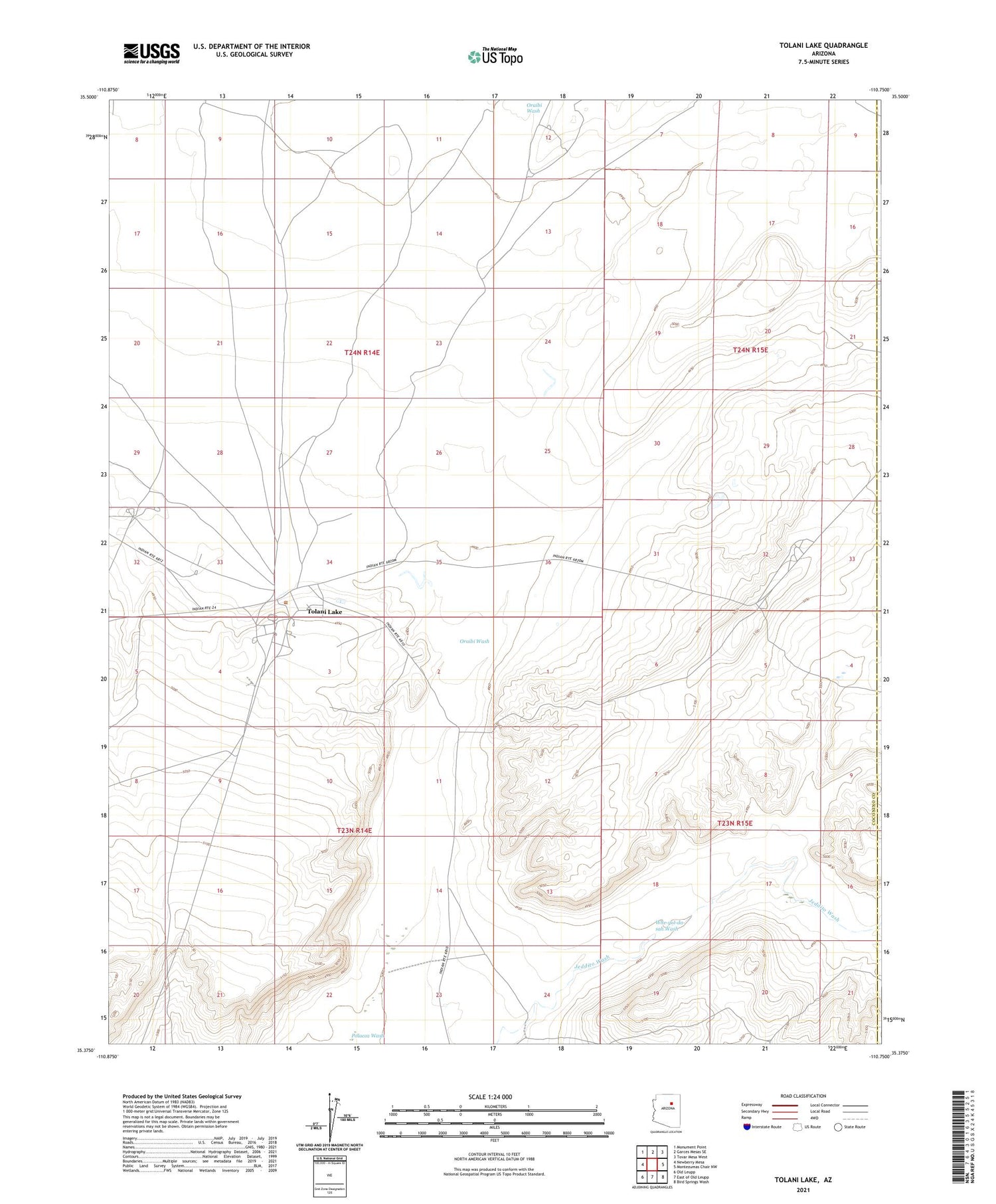 Tolani Lake Arizona US Topo Map Image