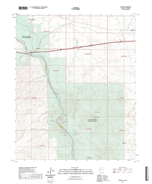 Topock Arizona US Topo Map Image