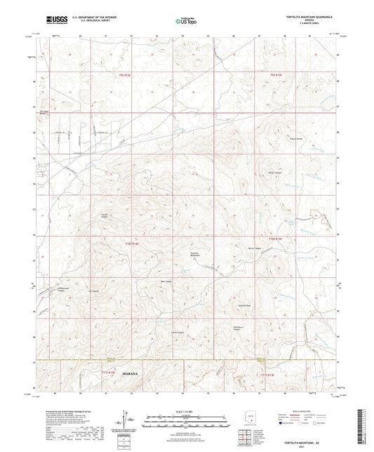 Tortolita Mountains Arizona US Topo Map Image