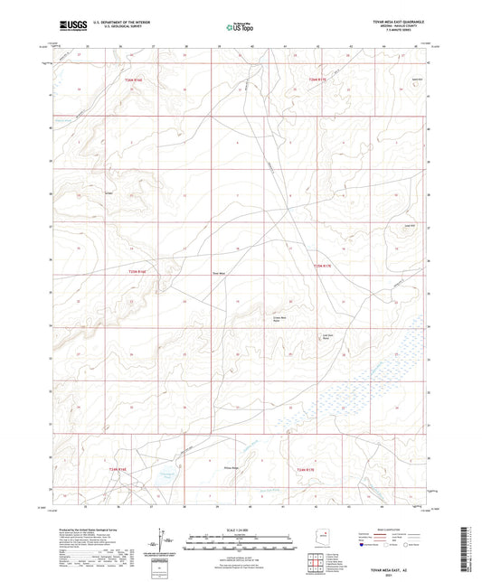 Tovar Mesa East Arizona US Topo Map Image