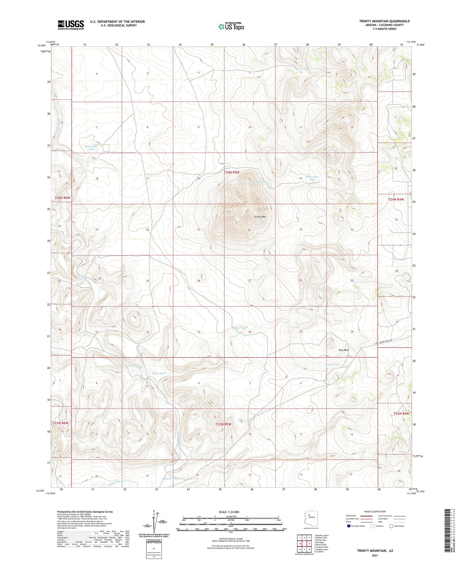 Trinity Mountain Arizona US Topo Map Image
