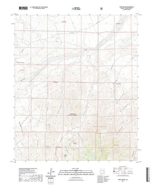 Tripp Canyon Arizona US Topo Map Image