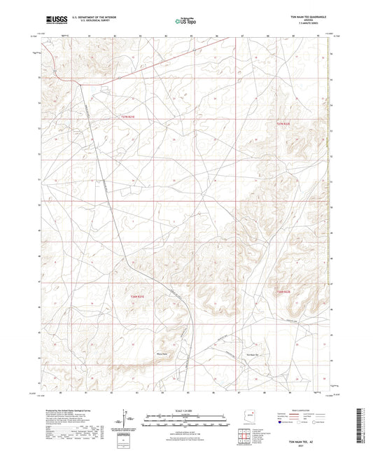 Tsin Naan Tee Arizona US Topo Map Image