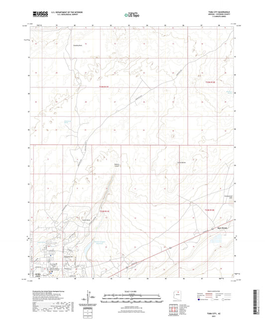 Tuba City Arizona US Topo Map Image