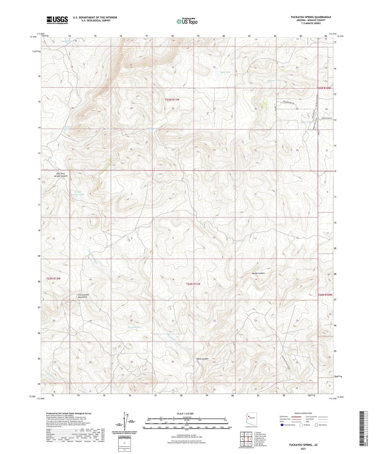 Tuckayou Spring Arizona US Topo Map Image