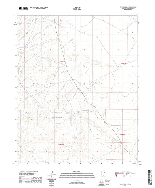 Tucker Mesa NW Arizona US Topo Map Image