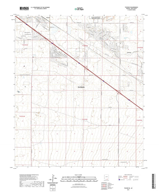 Tucson SE Arizona US Topo Map Image