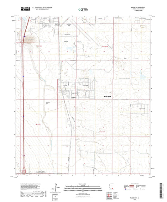 Tucson SW Arizona US Topo Map Image