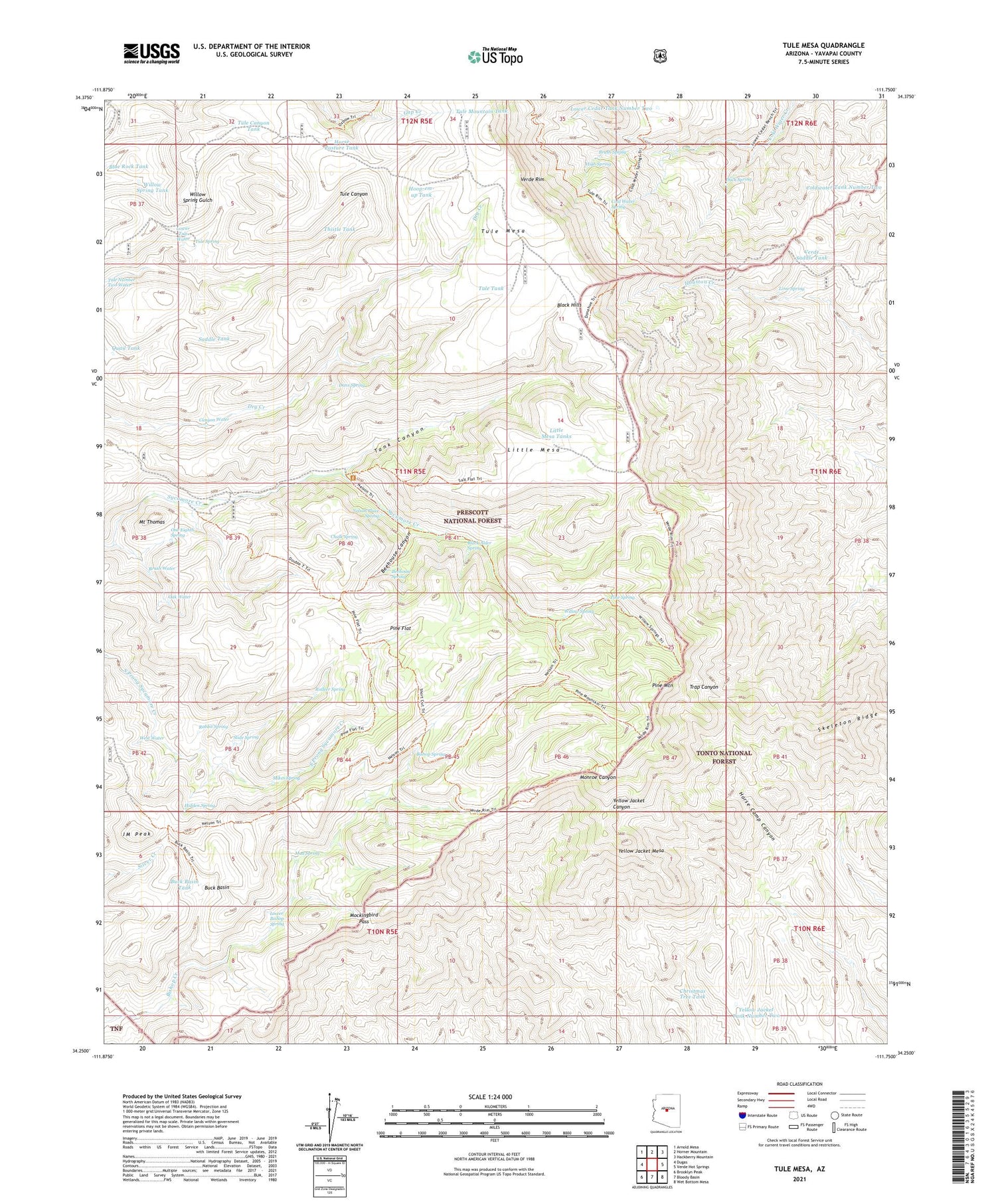 Tule Mesa Arizona US Topo Map Image