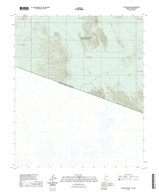 Tule Mountains Arizona US Topo Map Image