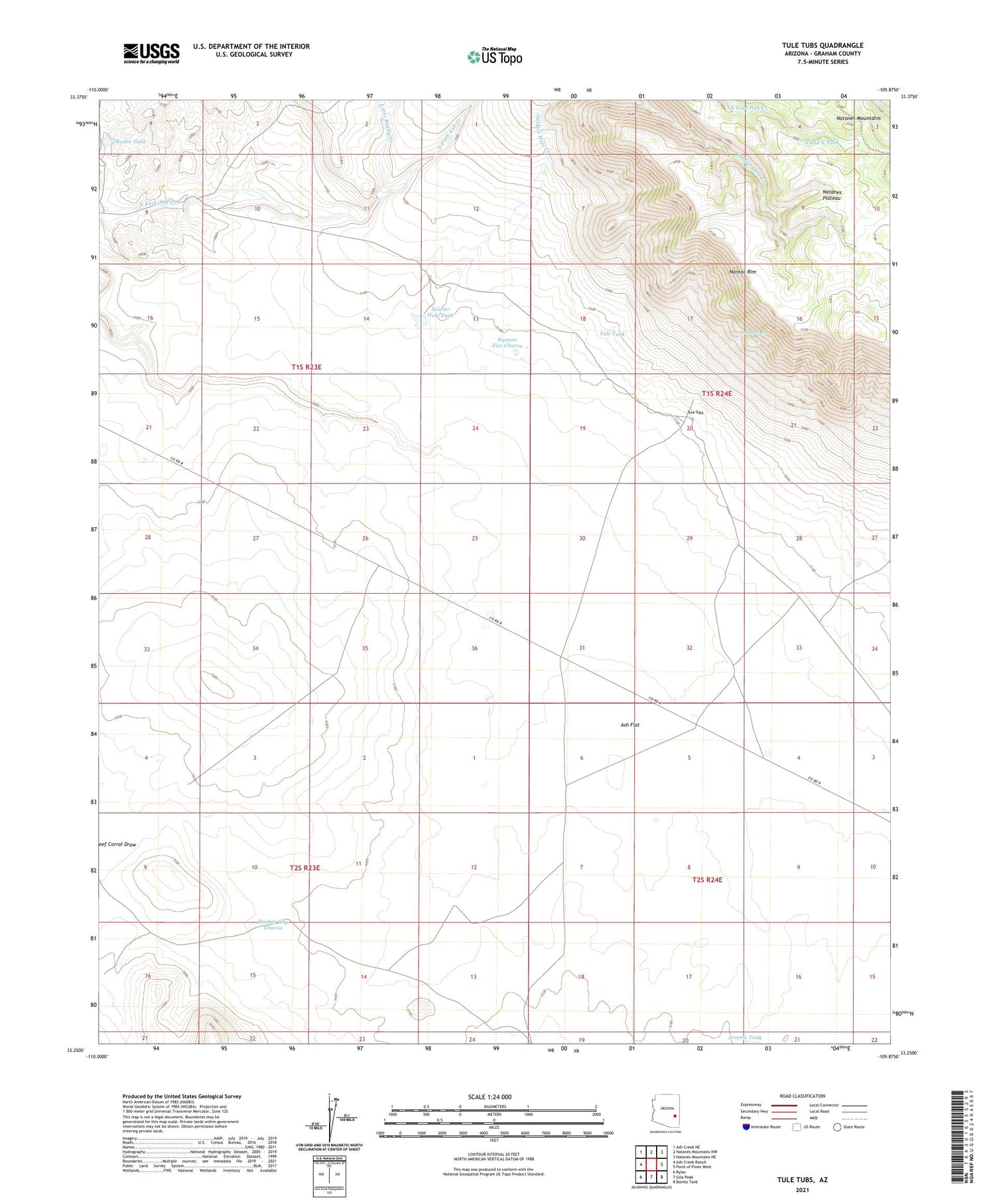 Tule Tubs Arizona US Topo Map Image