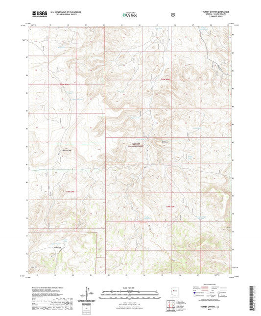 Turkey Canyon Arizona US Topo Map Image