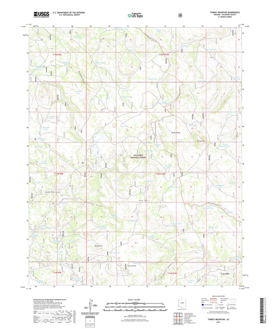 Turkey Mountain Arizona US Topo Map Image