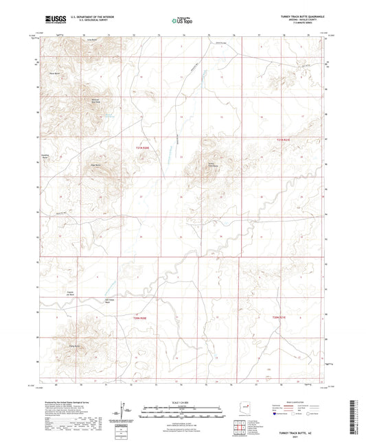 Turkey Track Butte Arizona US Topo Map Image