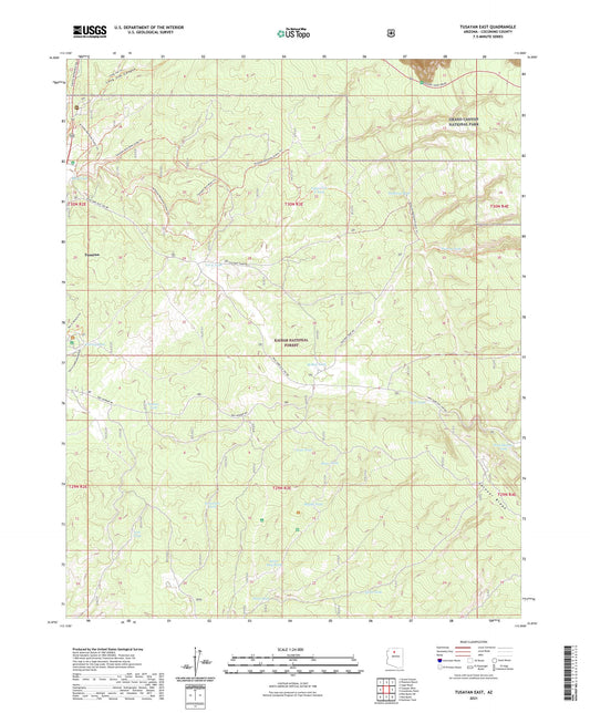Tusayan East Arizona US Topo Map Image