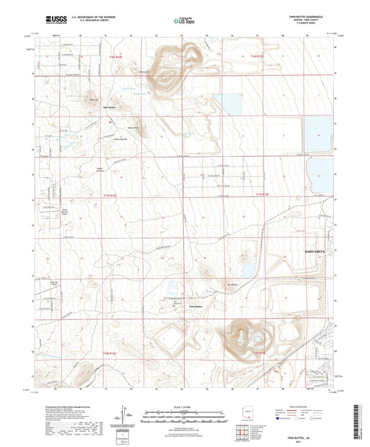 Twin Buttes Arizona US Topo Map Image