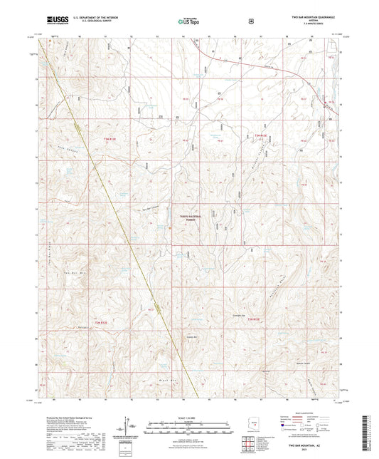 Two Bar Mountain Arizona US Topo Map Image