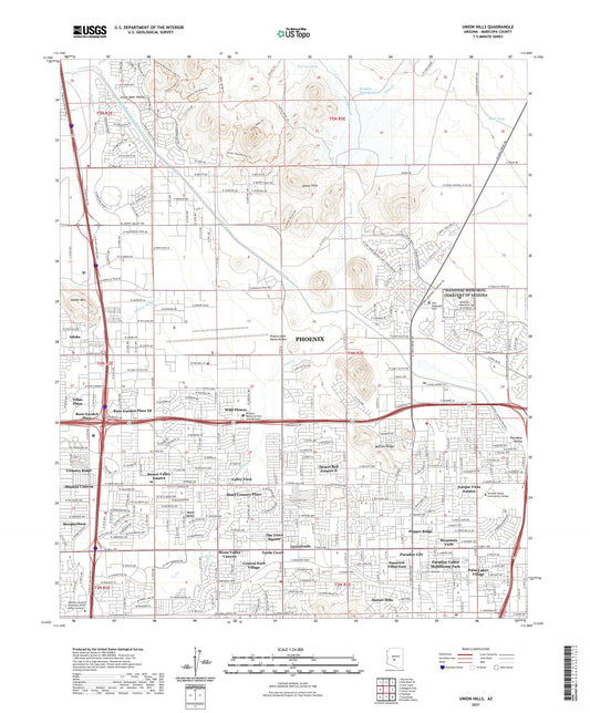 Union Hills Arizona US Topo Map Image
