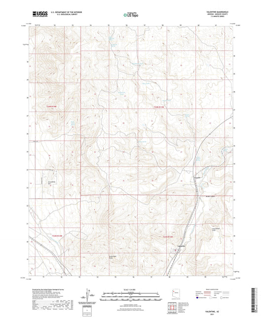 Valentine Arizona US Topo Map Image