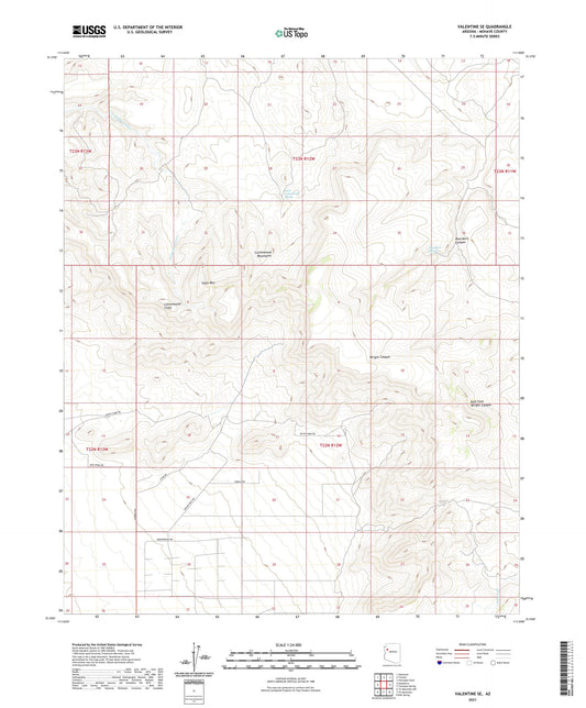Valentine SE Arizona US Topo Map Image