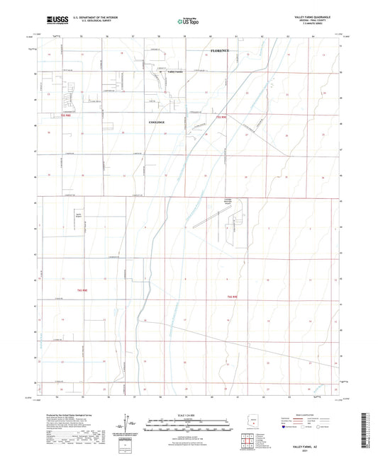 Valley Farms Arizona US Topo Map Image