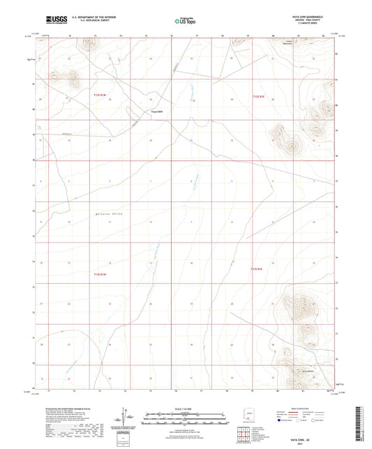 Vaya Chin Arizona US Topo Map Image