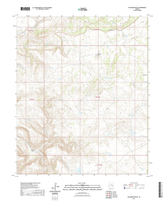 Velasquez Butte Arizona US Topo Map Image