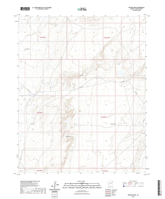 Ventana Mesa Arizona US Topo Map Image