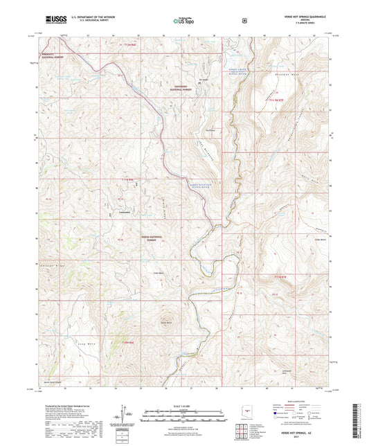 Verde Hot Springs Arizona US Topo Map Image