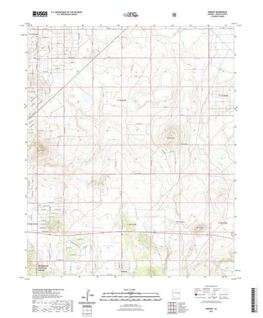 Vernon Arizona US Topo Map Image