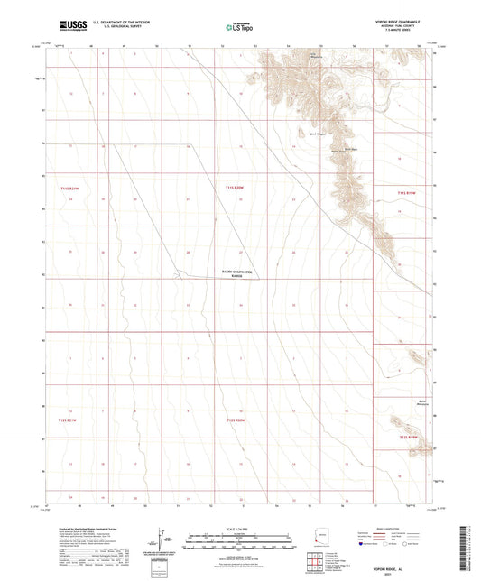 Vopoki Ridge Arizona US Topo Map Image