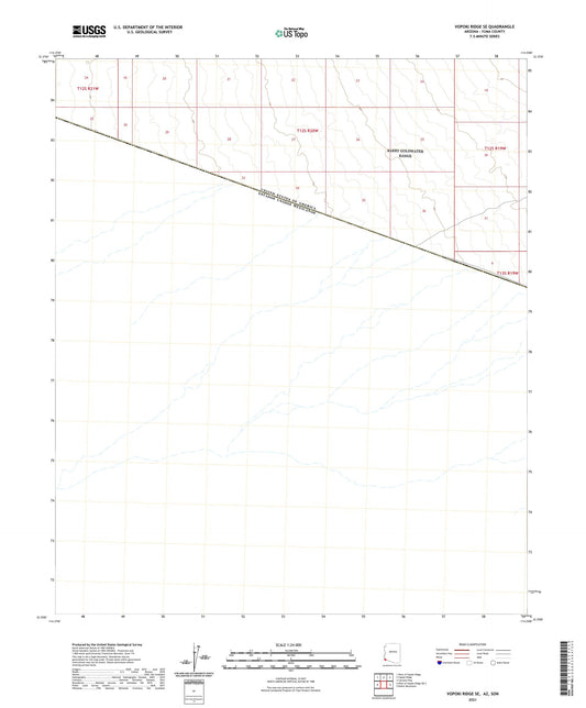 Vopoki Ridge SE Arizona US Topo Map Image