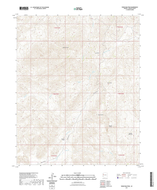 Wabayuma Peak Arizona US Topo Map Image