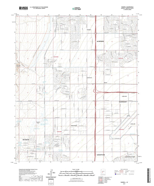 Waddell Arizona US Topo Map Image