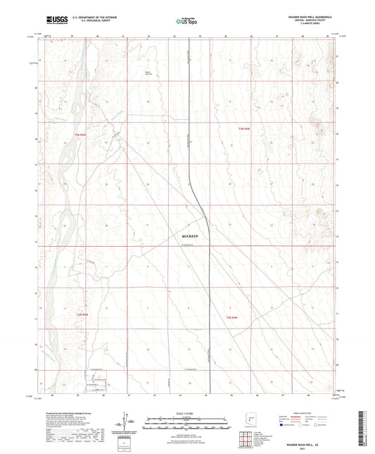 Wagner Wash Well Arizona US Topo Map Image