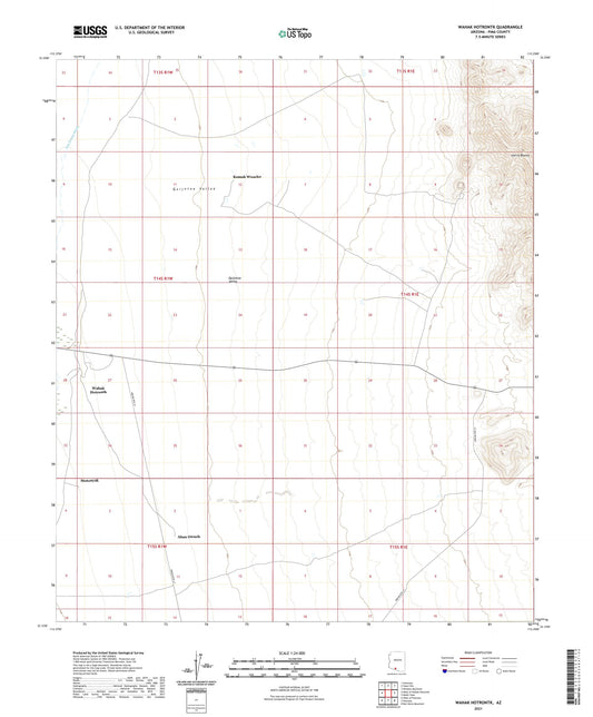 Wahak Hotrontk Arizona US Topo Map Image
