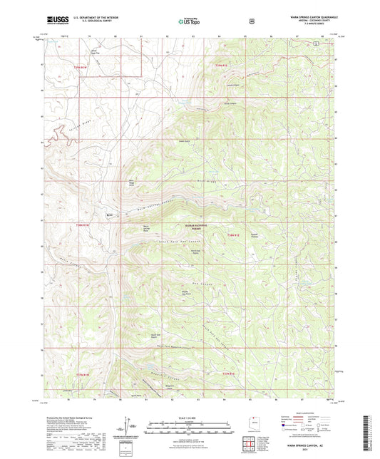 Warm Springs Canyon Arizona US Topo Map Image