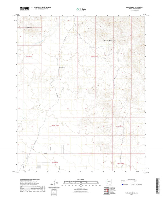 Warm Springs SE Arizona US Topo Map Image