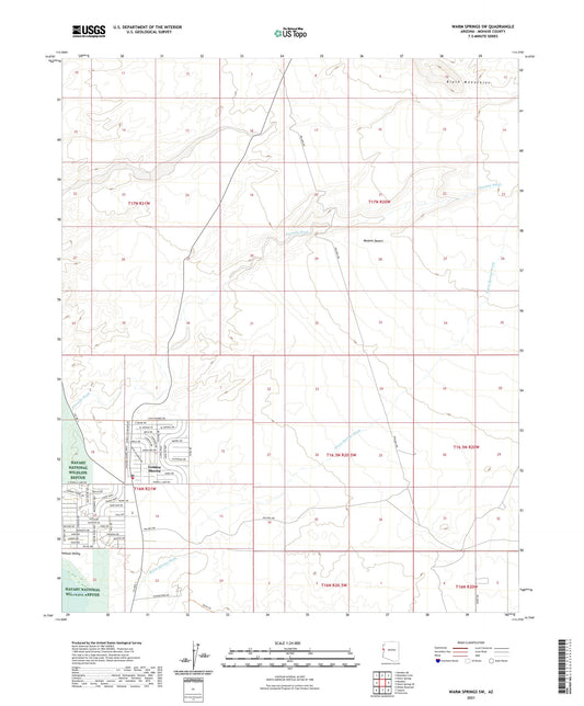 Warm Springs SW Arizona US Topo Map Image