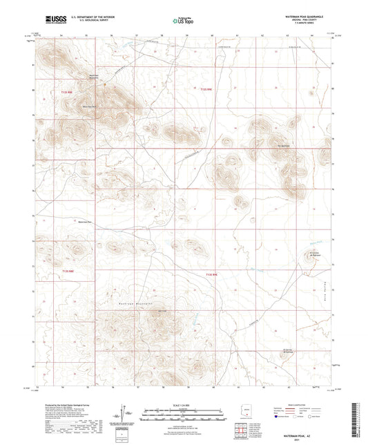 Waterman Peak Arizona US Topo Map Image