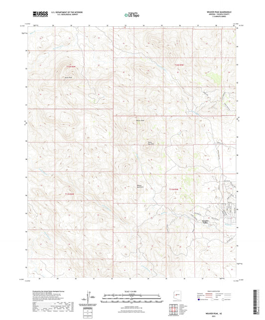 Weaver Peak Arizona US Topo Map Image