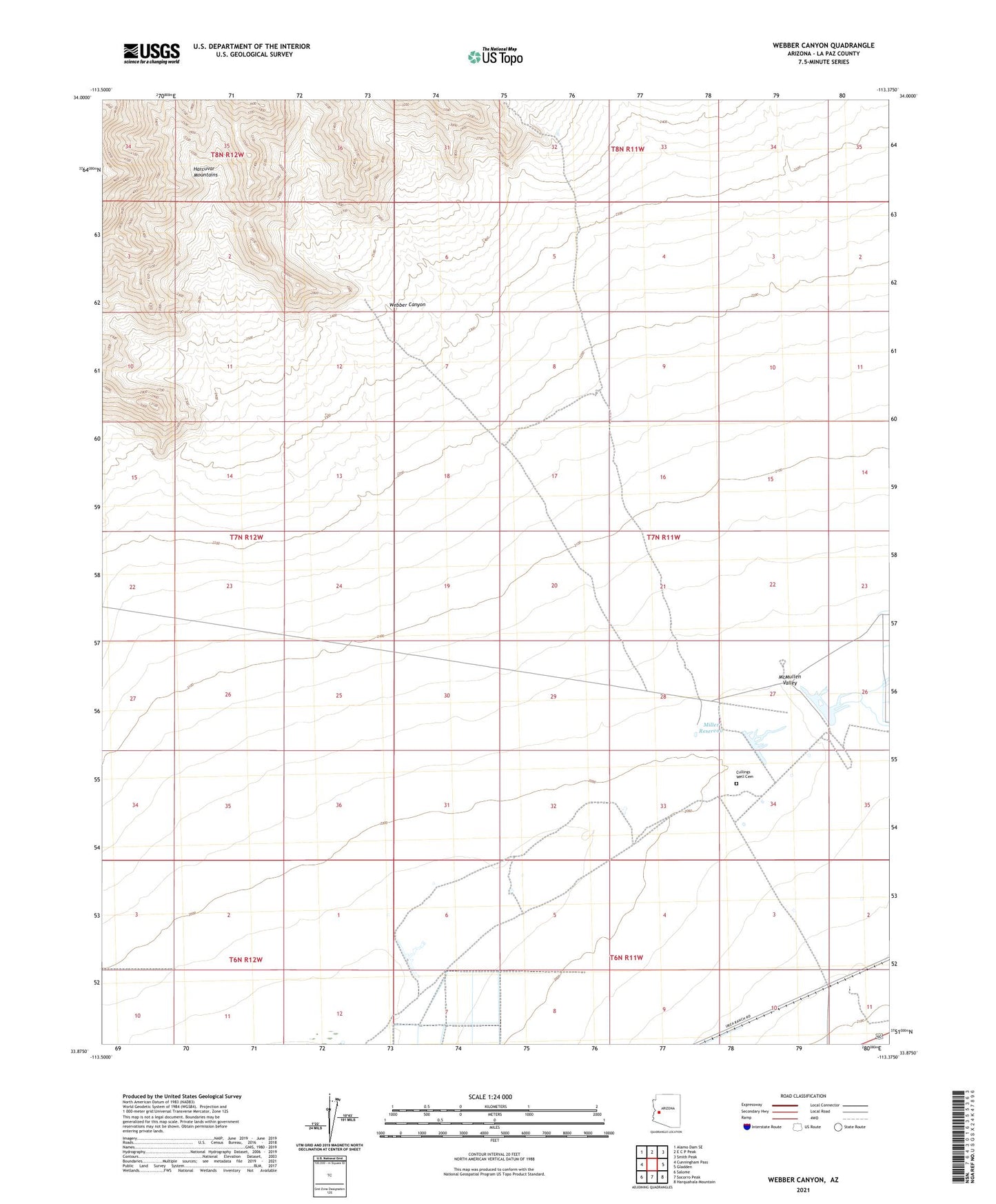 Webber Canyon Arizona US Topo Map Image
