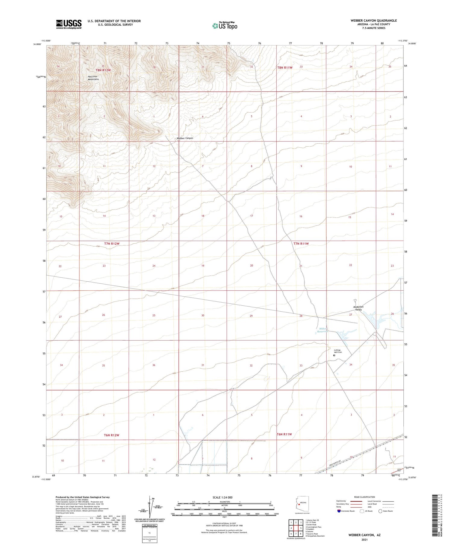 Webber Canyon Arizona US Topo Map Image