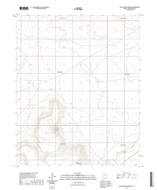 West Sunset Mountain Arizona US Topo Map Image
