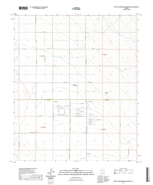 West of Greasewood Mountain Arizona US Topo Map Image