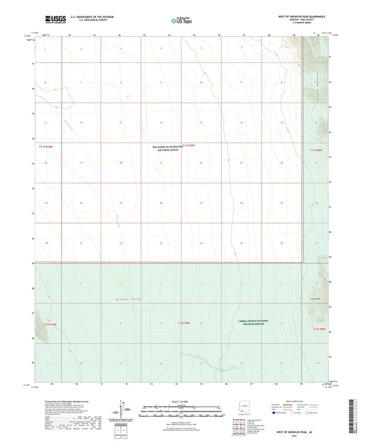 West of Growler Peak Arizona US Topo Map Image