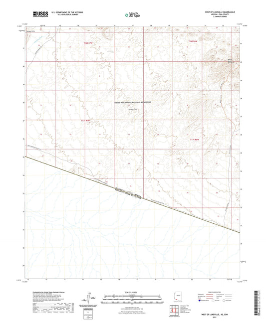 West of Lukeville Arizona US Topo Map Image