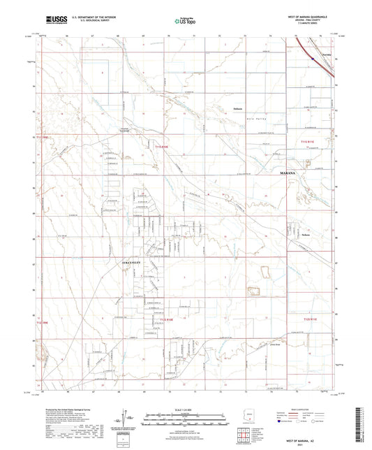 West of Marana Arizona US Topo Map Image