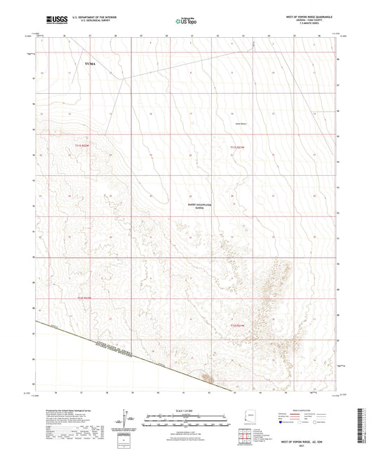 West of Vopoki Ridge Arizona US Topo Map Image
