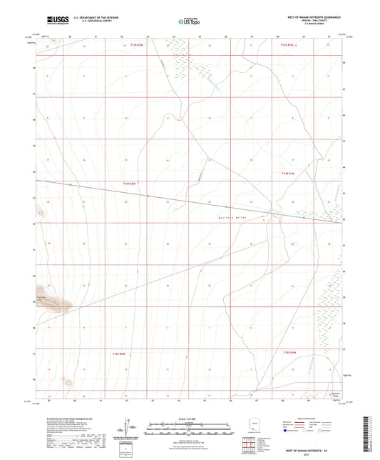 West of Wahak Hotrontk Arizona US Topo Map Image